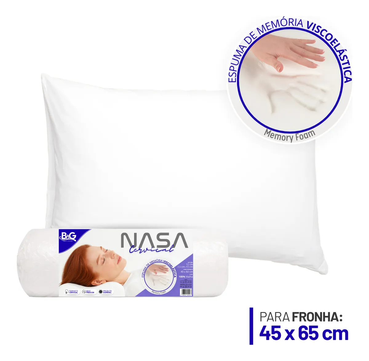 Solução curada: Travesseiro Nasa Onda Cervical Ergonômico Premium